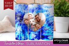 Winter Photo Frame Tumbler Wrap - Tie Dye Background Product Image 1