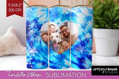 Winter Photo Frame Tumbler Wrap - Tie Dye Background Product Image 1