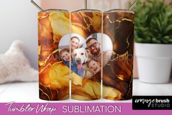 Photo Tumbler Wrap, Marble Family Frame Tumbler Sublimation Product Image 1