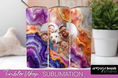 Photo Tumbler Wrap, Marble Family Frame Tumbler Sublimation Product Image 1