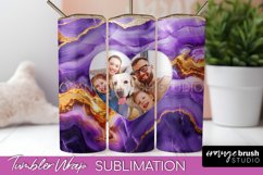 Photo Tumbler Wrap, Marble Family Frame Tumbler Sublimation Product Image 1