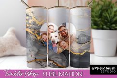 Photo Tumbler Wrap, Marble Family Frame Tumbler Sublimation Product Image 1