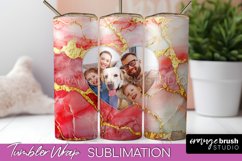 Photo Tumbler Wrap, Marble Family Frame Tumbler Sublimation Product Image 1