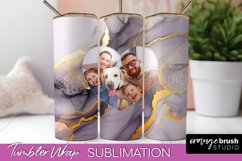 Photo Tumbler Wrap, Marble Family Frame Tumbler Sublimation Product Image 1