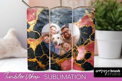 Photo Tumbler Wrap, Marble Family Frame Tumbler Sublimation Product Image 1