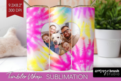 Tie Dye Photo Tumbler PNG - Rainbow Picture Tumbler Wrap Product Image 1