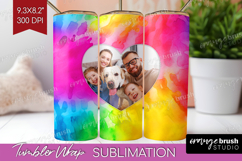 Tie Dye Photo Tumbler PNG - Rainbow Picture Tumbler Wrap Product Image 1