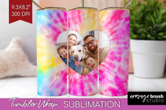 Tie Dye Photo Tumbler PNG - Rainbow Picture Tumbler Wrap Product Image 1