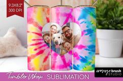 Tie Dye Photo Tumbler PNG - Rainbow Picture Tumbler Wrap Product Image 1