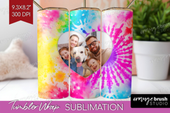 Tie Dye Photo Tumbler PNG - Rainbow Picture Tumbler Wrap Product Image 1