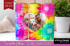 Tie Dye Photo Tumbler PNG - Rainbow Picture Tumbler Wrap Product Image 1