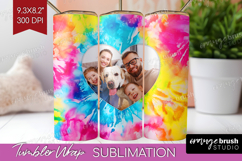 Tie Dye Photo Tumbler PNG - Rainbow Picture Tumbler Wrap Product Image 1