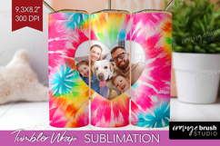 Tie Dye Photo Tumbler PNG - Rainbow Picture Tumbler Wrap Product Image 1
