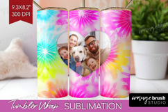 Tie Dye Photo Tumbler PNG - Rainbow Picture Tumbler Wrap Product Image 1