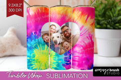 Tie Dye Photo Tumbler PNG - Rainbow Picture Tumbler Wrap Product Image 1