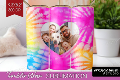 Tie Dye Photo Tumbler PNG - Rainbow Picture Tumbler Wrap Product Image 1