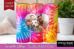 Tie Dye Photo Tumbler PNG - Rainbow Picture Tumbler Wrap Product Image 1