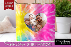Tie Dye Photo Tumbler PNG - Rainbow Picture Tumbler Wrap Product Image 1