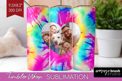Tie Dye Photo Tumbler PNG - Rainbow Picture Tumbler Wrap Product Image 1