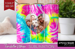 Tie Dye Photo Tumbler PNG - Rainbow Picture Tumbler Wrap Product Image 1