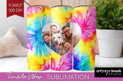 Tie Dye Photo Tumbler PNG - Rainbow Picture Tumbler Wrap Product Image 1