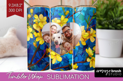 Stained Glass Photo Tumbler PNG - Flowers Picture Tumbler Product Image 1