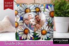 Stained Glass Photo Tumbler PNG - Flowers Picture Tumbler Product Image 1
