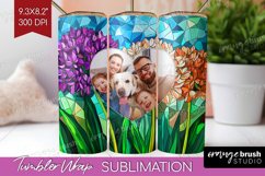 Stained Glass Photo Tumbler PNG - Flowers Picture Tumbler Product Image 1