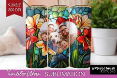 Stained Glass Photo Tumbler PNG - Flowers Picture Tumbler Product Image 1