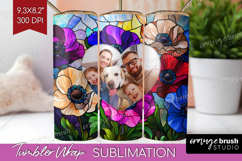 Stained Glass Photo Tumbler PNG - Flowers Picture Tumbler Product Image 1