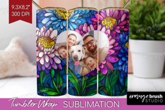 Stained Glass Photo Tumbler PNG - Flowers Picture Tumbler Product Image 1
