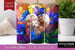 Stained Glass Photo Tumbler PNG - Flowers Picture Tumbler Product Image 1