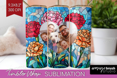 Stained Glass Photo Tumbler PNG - Flowers Picture Tumbler Product Image 1