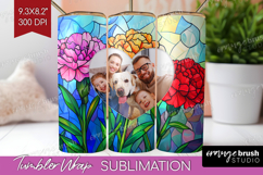 Stained Glass Photo Tumbler PNG - Flowers Picture Tumbler Product Image 1