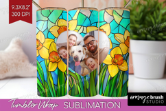Stained Glass Photo Tumbler PNG - Flowers Picture Tumbler Product Image 1