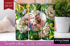 Stained Glass Photo Tumbler PNG - Flowers Picture Tumbler Product Image 1