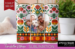 Folk Flowers Photo Tumbler PNG - Floral Picture Tumbler Wrap Product Image 1