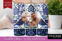 Folk Flowers Photo Tumbler PNG - Floral Picture Tumbler Wrap Product Image 1