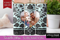 Folk Flowers Photo Tumbler PNG - Floral Picture Tumbler Wrap Product Image 1