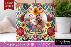 Folk Flowers Photo Tumbler PNG - Floral Picture Tumbler Wrap Product Image 1