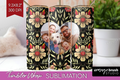Folk Flowers Photo Tumbler PNG - Floral Picture Tumbler Wrap Product Image 1