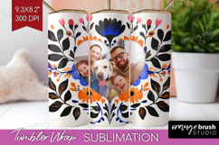 Folk Flowers Photo Tumbler PNG - Floral Picture Tumbler Wrap Product Image 1