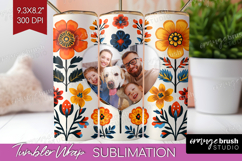 Folk Flowers Photo Tumbler PNG - Floral Picture Tumbler Wrap Product Image 1
