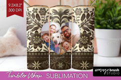Folk Flowers Photo Tumbler PNG - Floral Picture Tumbler Wrap Product Image 1