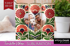 Folk Flowers Photo Tumbler PNG - Floral Picture Tumbler Wrap Product Image 1