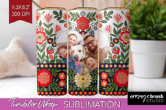 Folk Flowers Photo Tumbler PNG - Floral Picture Tumbler Wrap Product Image 1