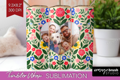 Folk Flowers Photo Tumbler PNG - Floral Picture Tumbler Wrap Product Image 1