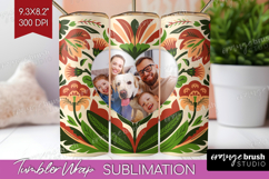 Folk Flowers Photo Tumbler PNG - Floral Picture Tumbler Wrap Product Image 1