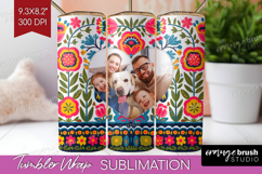Folk Flowers Photo Tumbler PNG - Floral Picture Tumbler Wrap Product Image 1