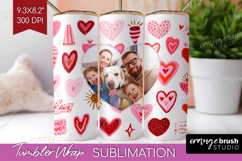 Heart Pattern Photo Tumbler PNG - Valentines Day Picture Product Image 1